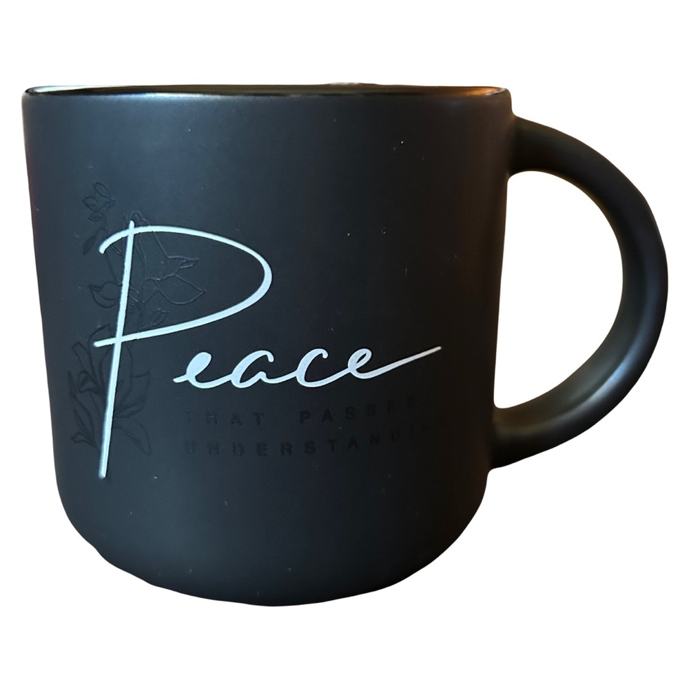 PEACE 12 ounce mug.